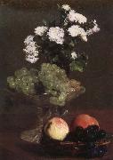 Henri Fantin-Latour Nature Morte aux Chrysanthemes et raisins France oil painting artist